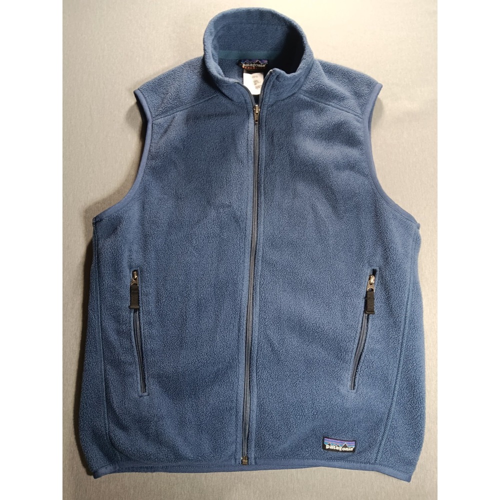 Patagonia Synchilla Fleece Vest Men's Size Small Blue Full Zip Pockets Hiking